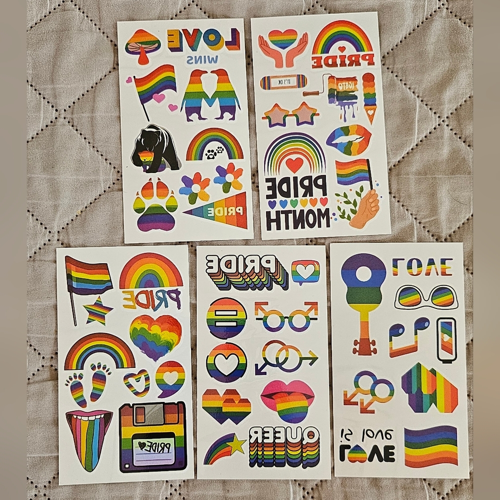 Lgbtq temporary tattoos,  5 sheets in total,  new without tags